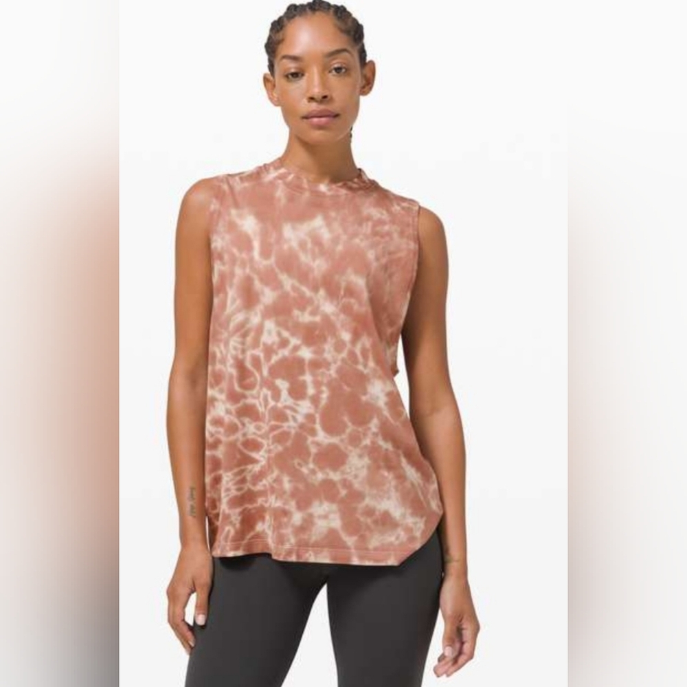 Lululemon Athletica All Yours Tie-Dye Muscle Tee- In Marmoleado Copper Pima